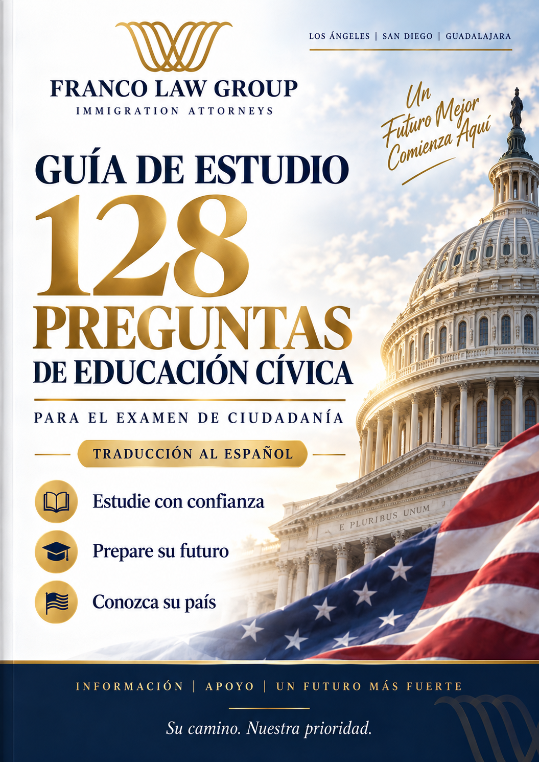Guía en español con 128 preguntas para el examen de ciudadanía