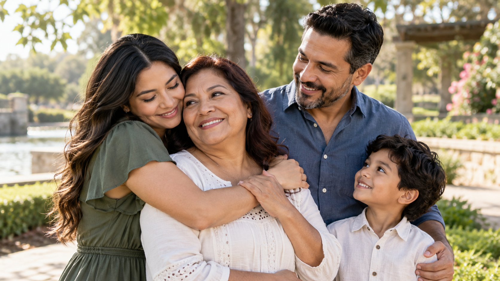 Familia representando una petición familiar