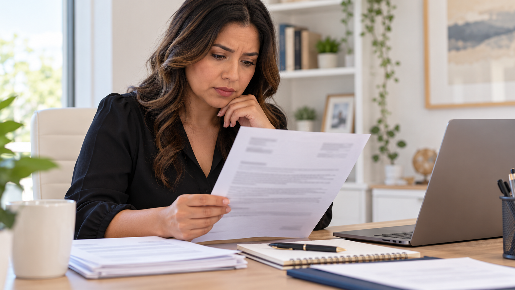 Persona revisando una solicitud de evidencia adicional